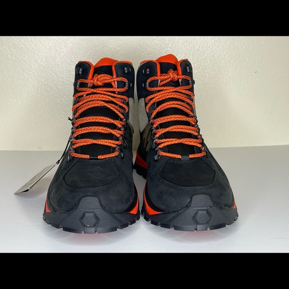 Mens Timberland Solar Ridge GoreTex Mid Hiking Boots Waterproof Black Red - Picture 5 of 13